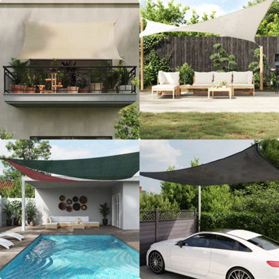 Berkfield Sunshade Sail 160 G/m2 Rectangular Light Grey 3X4 M Hdpe from B&Q
