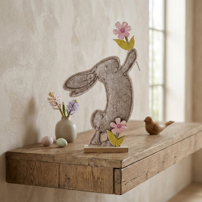 Garden Greatness Springtime Felt Rabbit With Flowers from B&Q