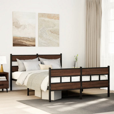 Berkfield Bed Frame Without Mattress With Headboard And Footboard 140X190 Cm from B&Q