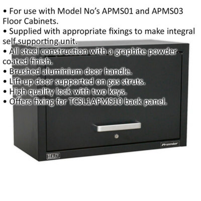 775mm Heavy Duty Modular Wall Cabinet - High Quality Lock - Lift-Up Door
