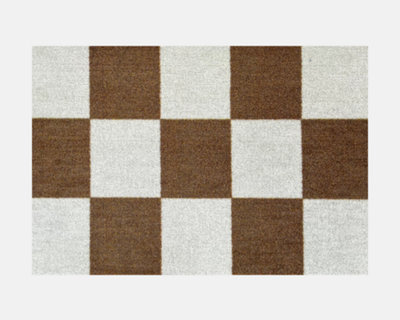  - Standard Cinnamon  Checkerboard Washable Doormat