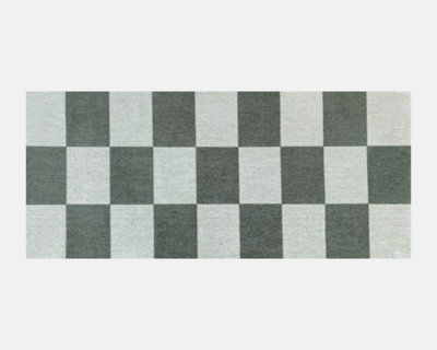  - Washable Laurel Checkerboard Runner