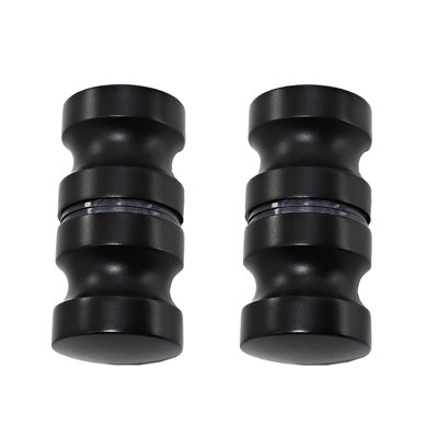 Nes Home Round Black Aluminum Shower Door Knob Handle Set Of 2 from B&Q