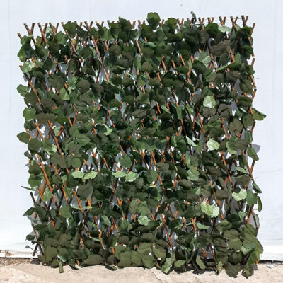 Prime Plus 2Mx 1M Artificial Faux Ivy Hedge Maple Leaf Screening Fence Ivy On Willow Trellis Privacy Expandable Fence Garden Decorative from B&Q