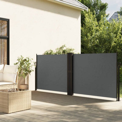 Berkfield Retractable Side Awning 140X1200 Cm Anthracite