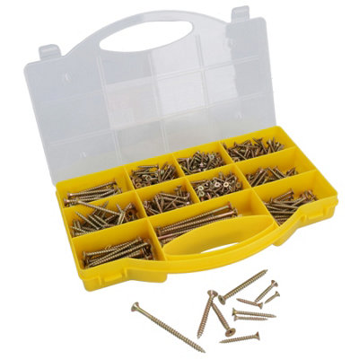 780pc Assorted Pozi Drive Chipboard And Wood Screws Countersunk Bits 3 - 5mm