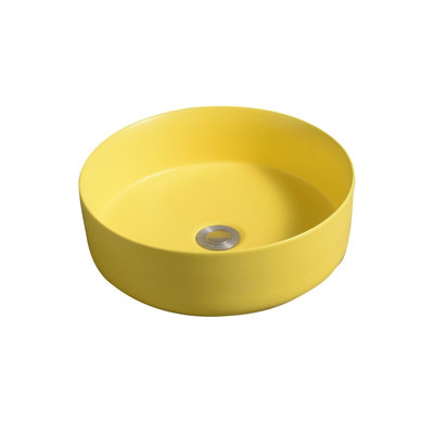 7844 Ceramic Vert Round Countertop Basin in Yellow