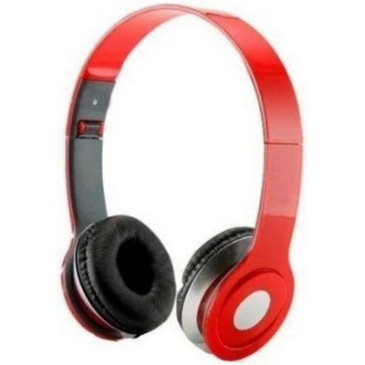 B&Q Foldable Stereo Dj Headphones 3.5mm Wired Earphones With Super Bass For Kids - Red
