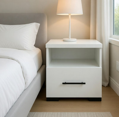 Amos Mann Furniture Inova White Small Beside Table from B&Q