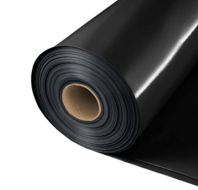 Black Vapour Barrier Damp Proof Membrane Polythene Sheeting Roll Attic Wall Insulation 2M X 50M from B&Q