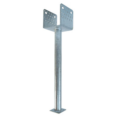 Heavy Duty Galvanised Concrete In U Shape Pergola Post SupportGround AnchorPost Bracket5X5"121mm from B&Q