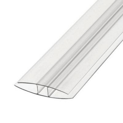 Pack Of 7Clear 6mm H Section Joining Strip For Polycarbonate Roofing Sheets 4M from B&Q