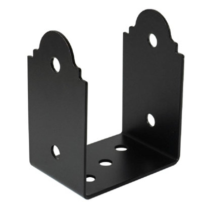 4X4 Single Heavy Duty Ornamental Black Bolt Down Pergola Post Support Pergola Post Bracket Ground Anchor Fence Post Bracket 100mm from B&Q