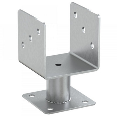 Heavy Duty Galvanised Elevated Bolt Down Pergola Post SupportPost Ground AnchorPost Shoe100mm4X4" from B&Q
