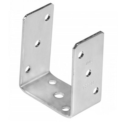 Single Heavy Duty Hot Dipped Galvanised Bolt Down Pergola Post SupportFence Post BracketPost Anchor 101mm from B&Q