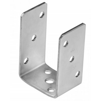 Single Heavy Duty Hot Dipped Galvanised Bolt Down Pergola Post SupportFence Post BracketPost Anchor 81mm from B&Q