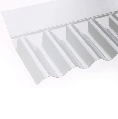Clear Corrugated Pvc Wall Flashing  For Corrugated Roofing Sheet Fits 3" Abs Profile Sunruf  Range from B&Q