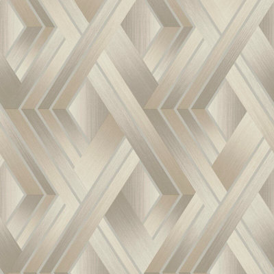 Holden Décor Holden Decor Tranquilo Geometric Taupe/grey Metallic Wallpaper 36190