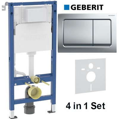 Geberit Alpha 1.12 Duofix Wc Frame Concealed Cistern Chrome Plate Acoustic Mat 4 In 1 Set 458.039.00.2 + 115.055.21.1 from B&Q