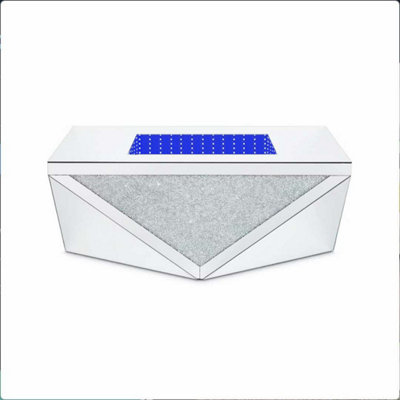  - Diamond Crush Mirrored Coffee Table With Led Lights