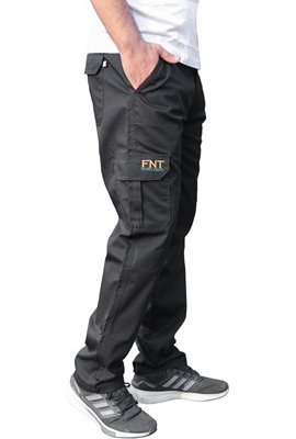 FNT Workwear Mans's Black Cargo Combat Work Trousers  Waist 58 Leg 31 , from B&Q