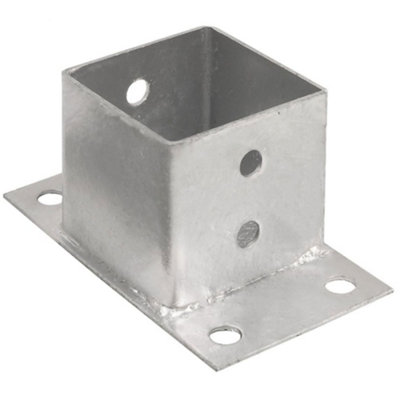 Single Hot Dipped Galvanised Bolt Down Pergola Post Support BracketFence Post SupportPost Holder91mm from B&Q