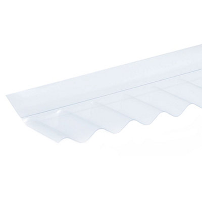 Clear Pvc Wall Flashing For Corrugated Roofing SheetsIron Profile 76/18mmIdeal For Sunplex Roofing Range from B&Q