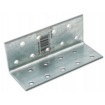 Pack Of 10Heavy Duty Galvanised Steel Angle Bracket Corner Bracket Corner Brace For Construction40X40X100mm from B&Q