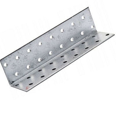 Pack Of 10Heavy Duty Galvanised Steel Angle Bracket Corner Bracket Corner Brace For Construction40X40X200mm from B&Q