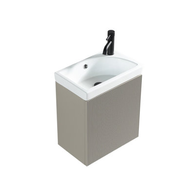 Flauto Soft Coffee Wall Hung Cloakroom Vanity Basin 450mm from B&Q