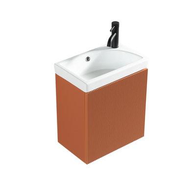 Flauto Orange Wall Hung Cloakroom Vanity Basin 450mm from B&Q