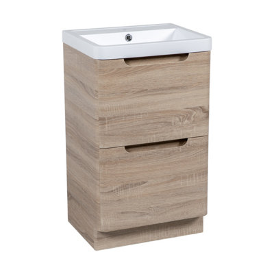 Monza Oak Basin Drawer Vanity 500mm from B&Q