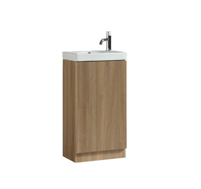 Flauto Oak Cloakroom Basin Vanity 450mm from B&Q
