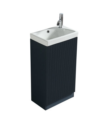 Flauto Midnight Cloakroom Basin Vanity 450mm from B&Q