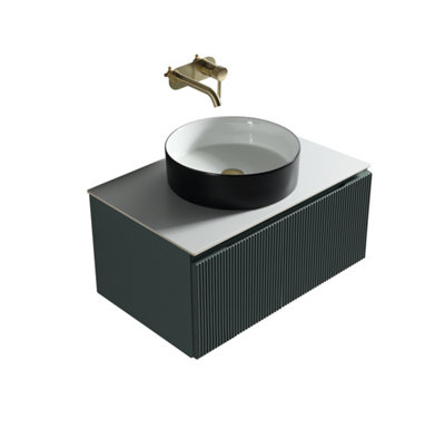 Flauto Smoked Sage Wall Hung Basin Vanity 600mm from B&Q
