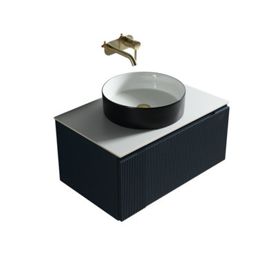 Flauto Midnight Wall Hung Basin Vanity 600mm from B&Q