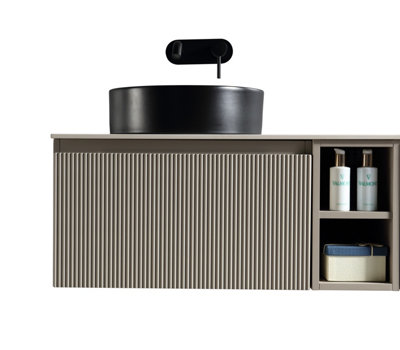 Flauto Soft Coffee Wall Hung Basin Vanity 800mm from B&Q