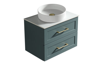 Bakewell Smoked Sage Wall Hung Basin Vanity 600mm from B&Q