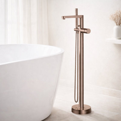 Koko Brushed Bronze Freestanding Bath Shower Mixer Tap from B&Q