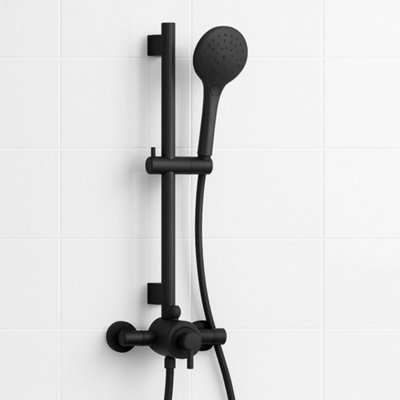 Conwy Black Traditional Thermostatic Shower Set from B&Q