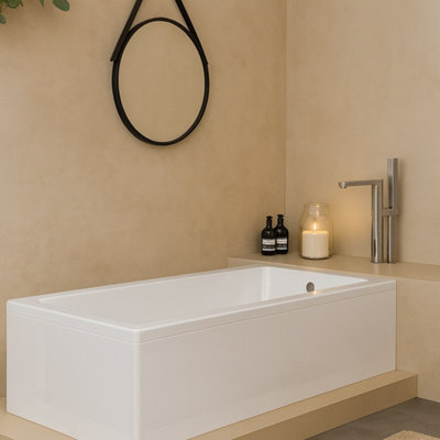 Portofino White 1700mm Single Ended Square Bath from B&Q