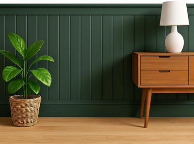  - Tongue & Groove Mdf Wall Panels V-Groove Paintable 3D Panelling Moisture-Resistant Decorative Panels (60X90Cm9mm)