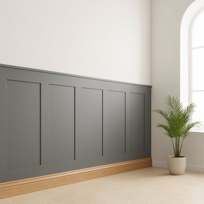  - 12 Pack Shaker Mdf Wall Panel Kit Wall Panelling Kit With 6 X 100Cm And 6 X 50Cm Slats
