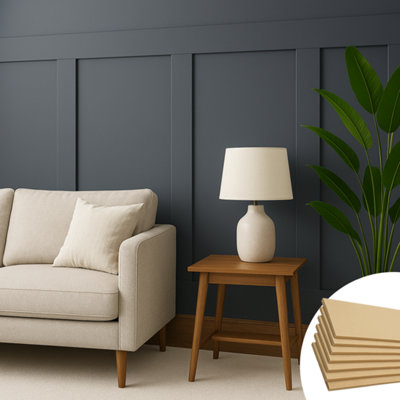  - Shaker Wall Panelling Kit 15 Mdf Slats 10X 100Cm And 5X 50Cm Wall Panel Kit