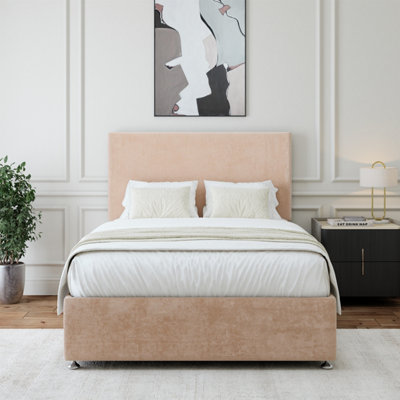 B&Q -  Mink Luxury Velvet Divan Base Double
