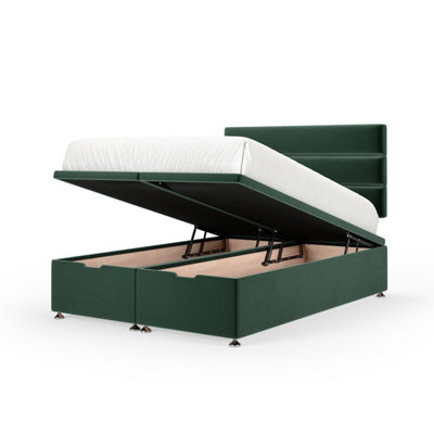 B&Q -  Emerald Green Plush Velvet Ottoman Divan Base Super King