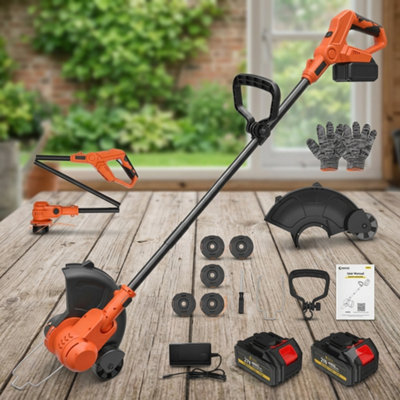  - Cordless Grass Strimmer 21V 800WLightweight String Trimmer With 24Ah Batteries