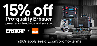15% off Erbauer tools & storage. Click to shop now. Terms & conditions apply, refer to the Promotional terms & conditions link in the footer of the page.