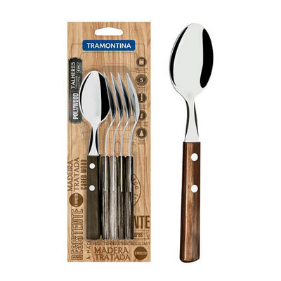 B&Q -  6 Piece Wooden Handle Table Spoons Set