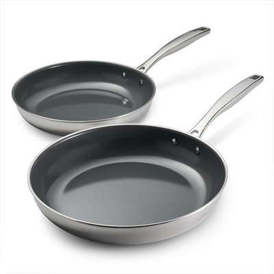 Tramontina Set Of 2 25Cm & 30Cm Tri-Ply Ceramic Coated Frying Pans B&Q